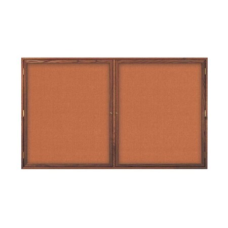 United Visual Products Triple Door Indoor Enclosed Easy Tack Bo UV333EZ-GREY-SATIN